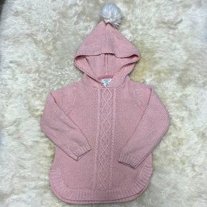 EUC - Aspen Kids Pink Hoodie Sweater w pompom💓🤍